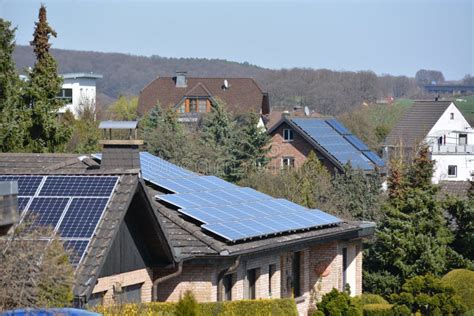 Solar Panels in German Town Stock Image - Image of equipment, panel ...