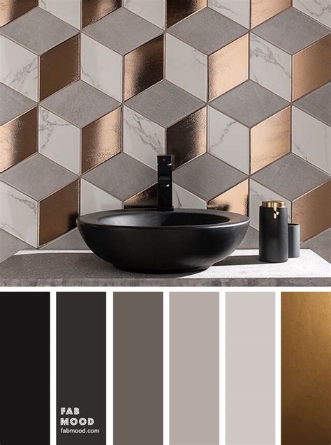 Black copper and grey bathroom color ideas