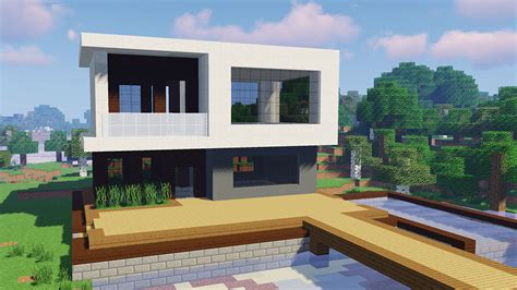 A Modern Lake house that I built today! Tutorial link for this is in ...