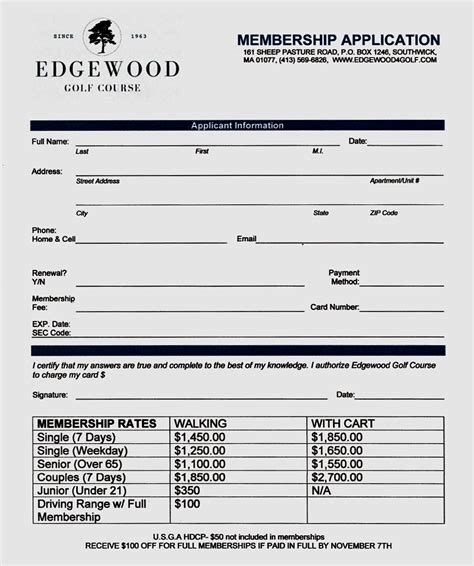 Membership — Edgewood Golf Course