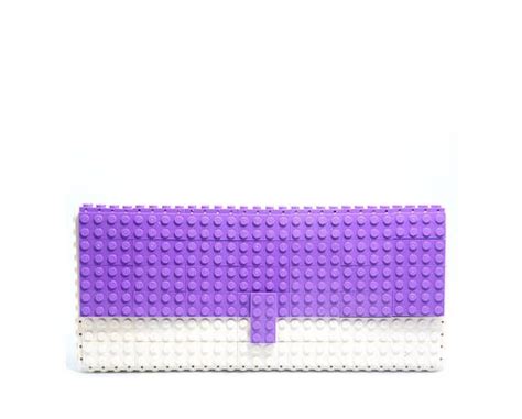 Lavender & white clutch purse made with LEGO® bricks FREE White Clutch Purse, Clutch Handbag ...