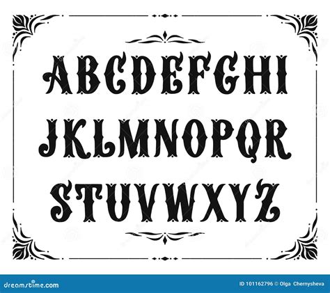 Handcrafted Letters with Victorian Decor Stock Vector - Illustration of retro, classic: 101162796