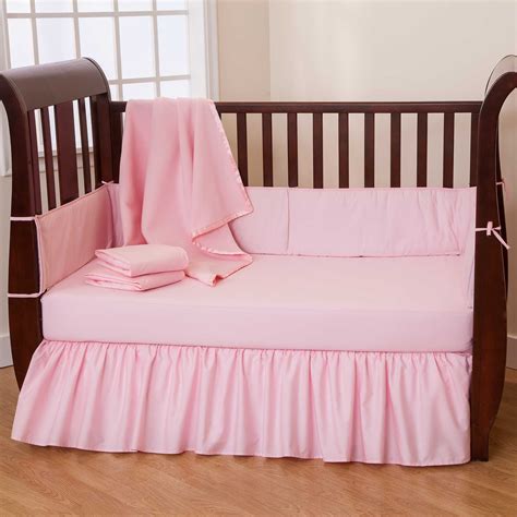 Solid Pink Baby Crib Bedding | Crib bedding sets, Baby bed, Baby crib ...