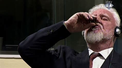 After losing an appeal to his prison term, Slobodan Praljak, a UN war ...