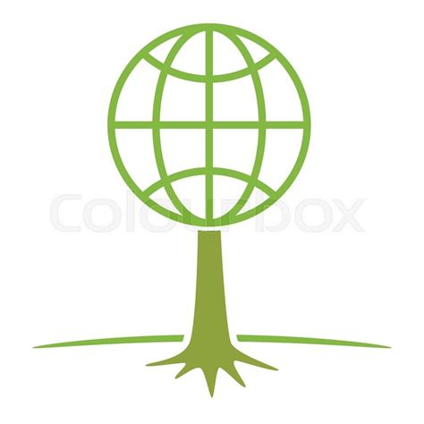 Earth globe as tree ecology nature ... | Stock vector | Colourbox