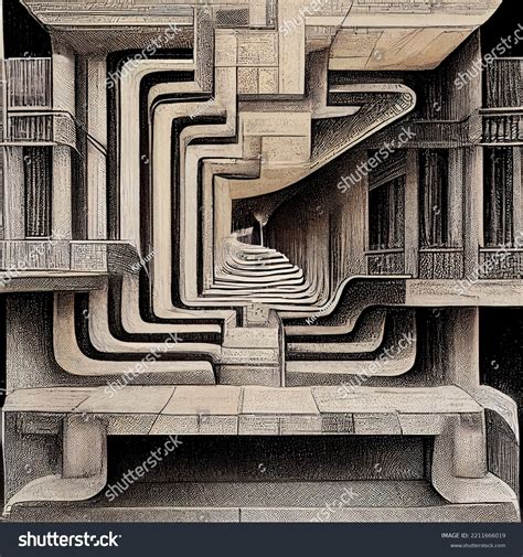 Complex Maze Drawing Maze Made Concrete Stock Illustration 2211666019 ...