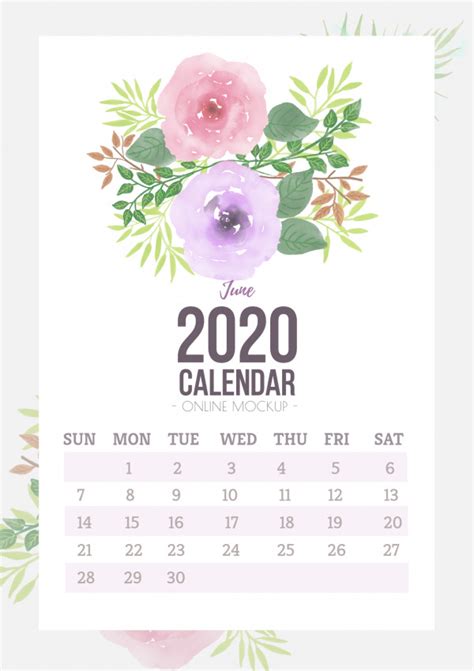 Floral Calendar Design - MockoFUN