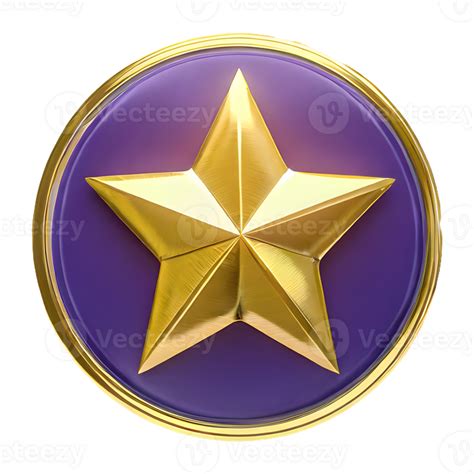 AI generated Star Button symbol 3d isolated on transparent background 37046474 PNG