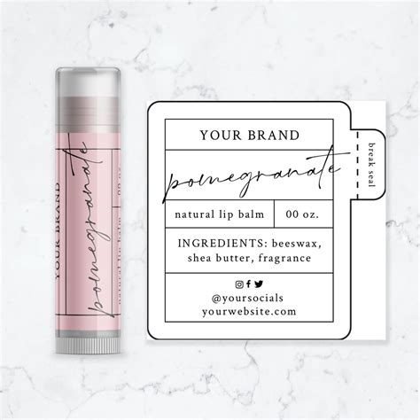 Lip Balm Tube Label Template - Printable Word Searches