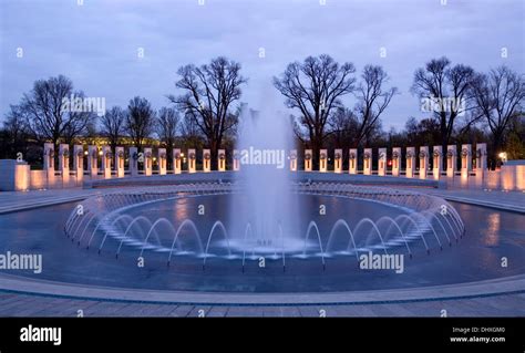 Fountain, National World War II Memorial, Washington, DC USA Stock Photo - Alamy