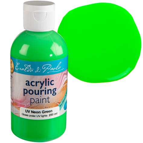 Eraldo UV Glow (Neon) Pouring Paint 250ml Green Lovely Colors, Bold ...