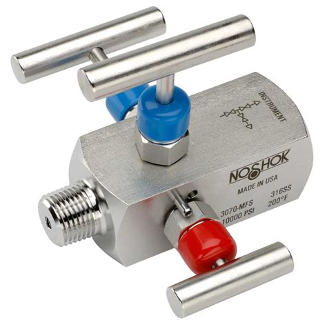 Noshok 3070 Series 3-Valve Double Block & Bleed, Hard Seat Needle ...