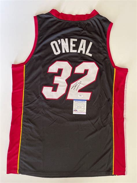 Shaquille O'neal Autographed Signed Shaquille O'neal Miami Heat Custom Jersey PSA