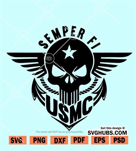 Semper Fi Skull svg, Marines semper fi svg, USMC svg