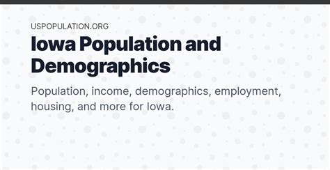 Iowa Population | Income, Demographics, Employment, Housing