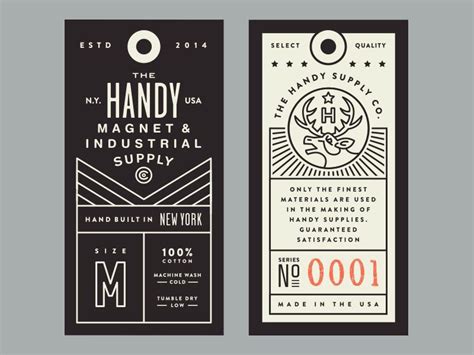 Handy Supply Co. Tags | Hang tag design, Tag design, Identity design