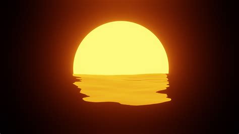 Bright orange close-up sun, creating sunny path on water 13250261 Stock ...