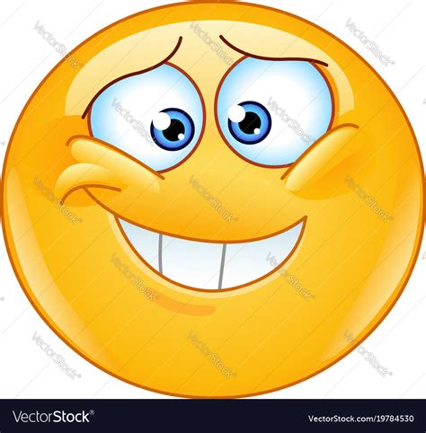 Embarrassed insecure emoticon Royalty Free Vector Image