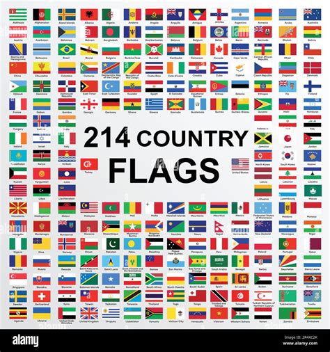 Set of All National Flags of the World. 214 Country Flags. Vector illustration for your design ...