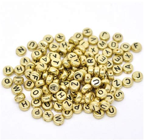 47mm Alphabet Letter Acrylic Beads, Round Acrylic Beads, Name Bracelet Beads, ABC Letter Beads ...