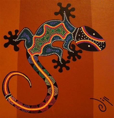 gecko painting - Google Search Aboriginal Art Animals, Aboriginal Art Dot Painting, Dot Art ...