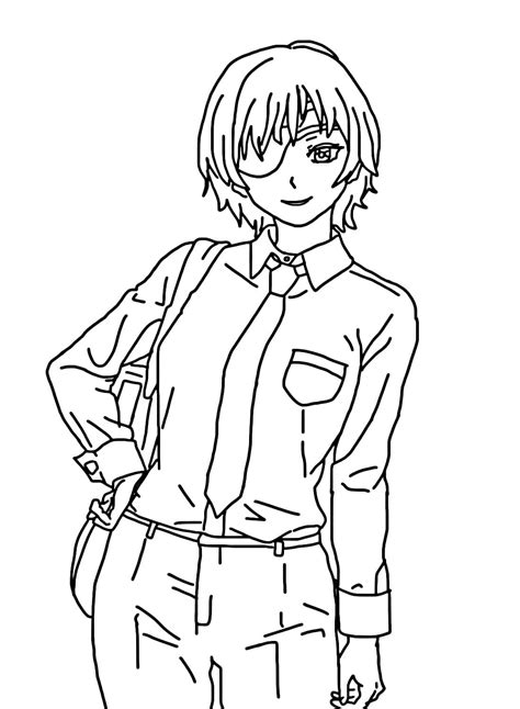 Himeno from Chainsaw Man coloring page - Download, Print or Color Online for Free