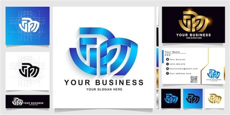 Premium Vector | Letter jam or jpm monogram logo template with business card design