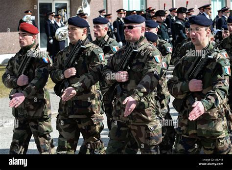 Tapa, Estonia. 20th Apr, 2017. French soldiers march in parade at the ...