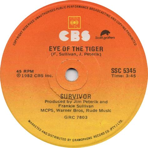 Survivor - Eye Of The Tiger (1982, Vinyl) | Discogs