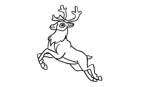 How to Draw a Reindeer (Santa Claus, Christmas) - Step by Step - Easy ...