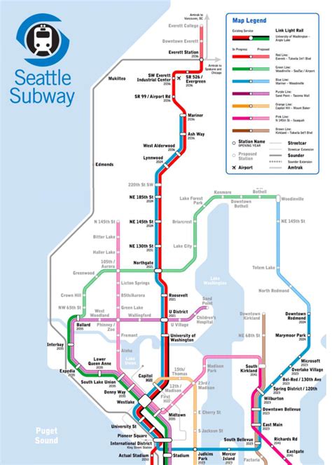 Seattle Light Rail Stations Map