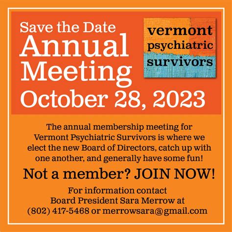 Annual Meeting – Vermont Psychiatric Survivors, Inc.