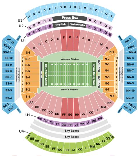 Bryant-Denny Stadium Seating Chart + Rows, Seat Numbers and Club Seats