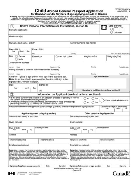 Child Passport Application Form - Fill Online, Printable, Fillable ...