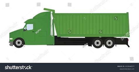 Green Dumping Truck Vector Illustration Stock Vector (Royalty Free) 2239046577 | Shutterstock