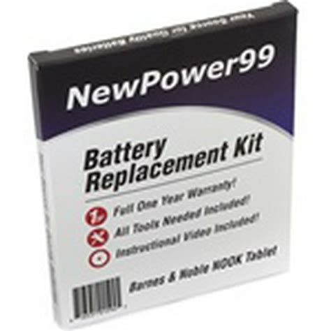 Barnes & Noble NOOK Tablet Battery Replacement Kit with Tools, Video Instructions, Extended Life ...