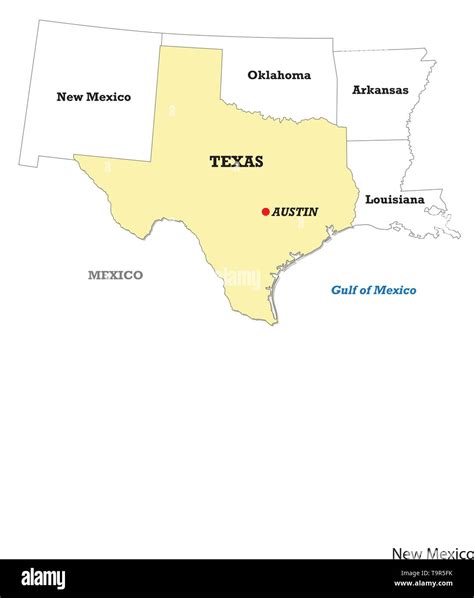 States Around Texas Map - Coleen Catharine