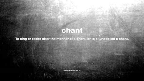 What does chant mean - YouTube