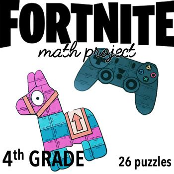 FORTNITE MATH ACTIVITIES, PROJECTS, AND CENTERS FOURTH GRADE LLAMA & CONTROLLER