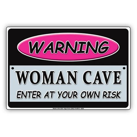 WARNING Pink Woman Cave Enter At Your Own Risk Ridiculous Humor Funny ...