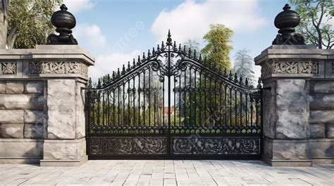 Black Wrought Iron Gate Background, 3d Rendering, Stock Video Music, 3d Rendering Front Fence ...