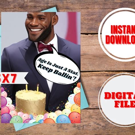 Lebron James Birthday Card - Etsy