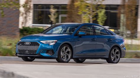 Audi A3 | 2022MY (Color: Atoll Blue; US-Spec) | Front Three-Quarter