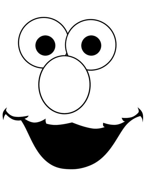 Elmo Face Template Cut Out Coloring Page | Elmo birthday party | Elmo, Elmo birthday, Birthday