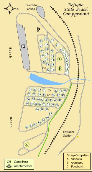 Refugio State Beach Campground Map