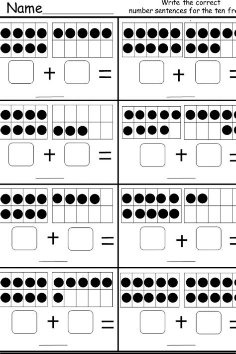 Ten Frame Worksheets Grade 1