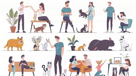 Premium Photo | Animals depicted in the illustration include dogs cats snakes rabbits parrots ...