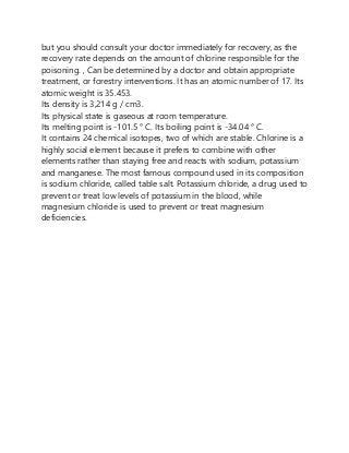 chlorine gas uses and properties - Chemistry Analysis