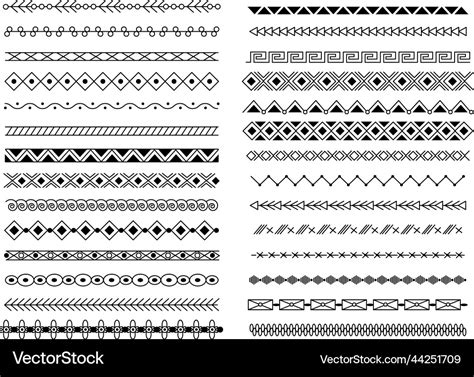 Single geometric line borders tribal border Vector Image