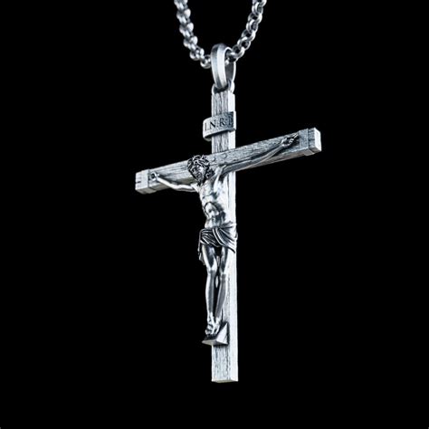 Personalized Silver Jesus Cross Necklace Handmade Crucifixion - Etsy